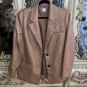 a new day Tan Faux Leather Blazer